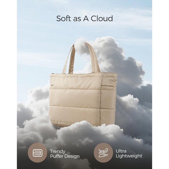 Chic Lightweight Puffer Tote Bag with Zipper - Ultimate 3-in-1 Travel Companion - Picture 7 of 7